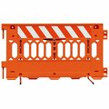 Plasticade 6' Orange Left Interlocking Parade barrier-1 Section High Intensity Prismatic Sheeting 4662008OHLTIP